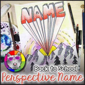 Back To School Art Lesson Perspective Name Art Project By Ms Artastic