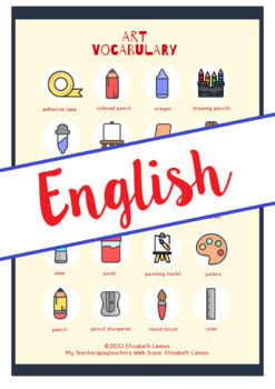 Preview of Back to School: Art Tools Flash cards and Bingo cards FREEBIE (ESL A1/A2)