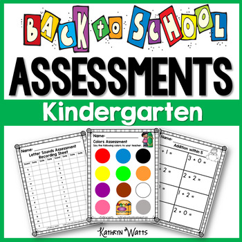 Preview of Back to School Assessments (Kindergarten)