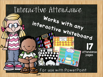 Preview of Back to School Attendance For Any Interactive Whiteboard  21 Themed Pages