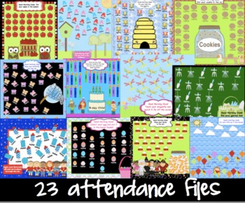 Preview of Back to School Attendance Smartboard Morning  23  Interactive Themed Pages