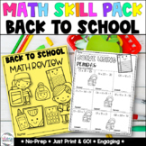 Back to School - August Activities Math Worksheets - No Pr