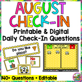 Back to School August Daily Check-in Question of the Day P