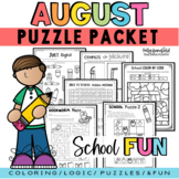 Back to School August Fun Packet Logic Puzzles and Coloring Pages