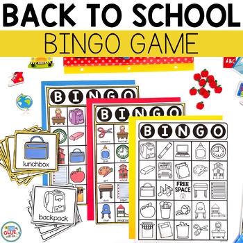 Preview of Back to School BINGO Game | Back to School Vocabulary | School Vocabulary ESL