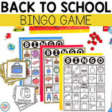 Back to School BINGO Game | Back to School Vocabulary | Sc