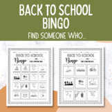 Back to School BINGO Cards - Get to Know Me, Ice Breakers