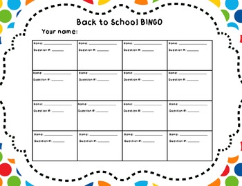 get to know your class bingo