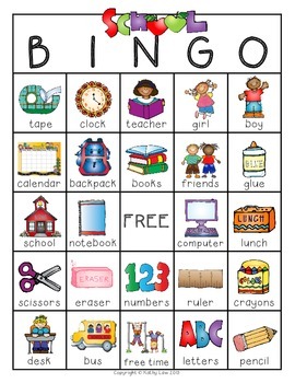 Back to School BINGO -- Nouns by Kathy Law | Teachers Pay Teachers