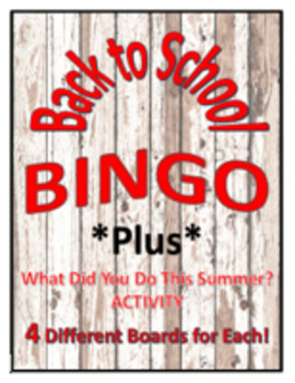 Preview of Back to School BINGO & What Did You Do This Summer Activity