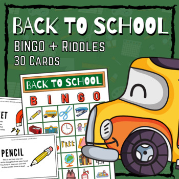 Preview of Back to School BINGO with Riddles & Call Cards!