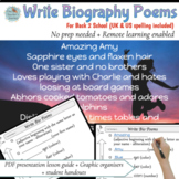 Back to School BIO POEMS guided lesson for POETRY 3rd-6th grade