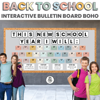 Preview of Back to School BOHO Interactive Bulletin Board | School and Classroom Community