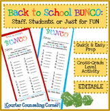 Back to School BUNCO Rules and Cards