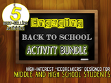 Back to School BUNDLE: 5 Engaging Activities for Middle an