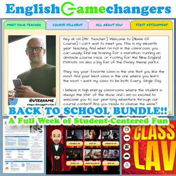 Preview of Back to School BUNDLE: A Full Week of Activities in a Ready to Edit Slide Deck!