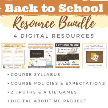 Preview of Back to School BUNDLE: Syllabus, Course Policies, Icebreaker & About Me Activity