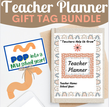 Preview of Back to School BUNDLE Teacher Planner and Student Gift Tags FREE UPDATES