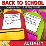 Back to School Backpack Craft and Writing Activity