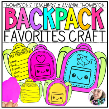 Preview of Back to School Backpack Craft - First Week of School