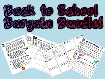 Preview of Back to School Bargain Bundle - First Week Activities!