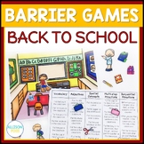 Back to School Barrier Games Speech Therapy - Speaking and