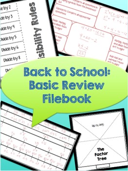 Preview of Back to School: Basic Review Filebook