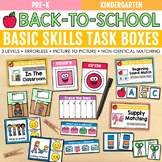 Back to School Task Boxes (Errorless Learning Included) Special Education + PreK