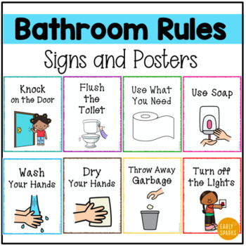 Back to School Bathroom Rules and Expectations Signs by find early sparks