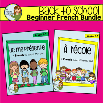 Preview of Back to School Beginner French Bundle - Je me presente + À l’école (Grade 4-7)