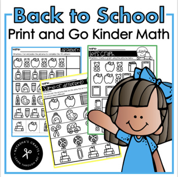Preview of Back to School Kindergarten Math Practice Worksheets