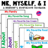 Back to School Beginner's Interactive Notebook: Me, Myself, & I