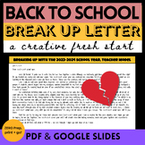 End of the Year School Year Break Up Letter Lesson and Activity