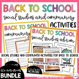Back to School Beginning of Year Activities Community and Social Studies Bundle