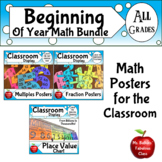 Back to School Beginning of Year Classsroom Math Poster Bundle
