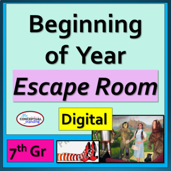 Preview of Back to School Beginning of the Year 7th Grade Math DIGITAL Escape Room