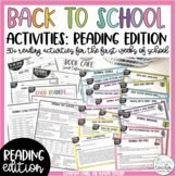 Back to School Beginning of the Year Activities Reading Edition