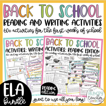 Preview of Back to School Beginning of the Year Activities Reading and Writing Bundle