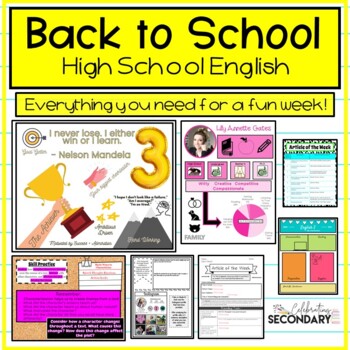 Preview of Back to School | Beginning of the Year Activities for High School English