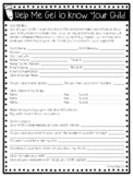 Back to School - Beginning of the Year Parent Questionnaire