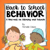 Back to School Behavior: Beginning of the Year Activities