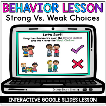 Preview of Back to School Behavior Lesson and Sort Google Slides Behavior Expectations