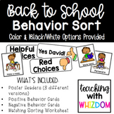 Back to School Behavior Sort Pack