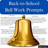 Back-to-School Bell Work Prompts