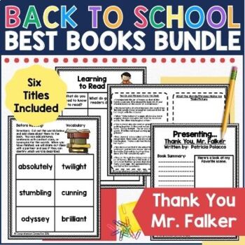 Preview of Back to School Read Aloud Activities Bundle with Six Book Companion Units