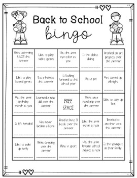 Back to School Bingo by Kaylie Goodfellow | TPT