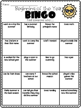 Back to School Bingo by jamie nelsen | TPT