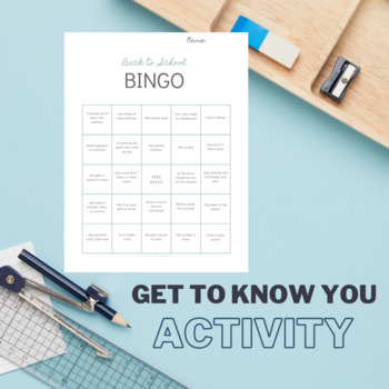 Preview of Back to School Bingo Activity - Get to Know You Bingo