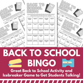 Preview of Back to School Bingo Game | New Class Icebreaker | Interactive Bingo Game