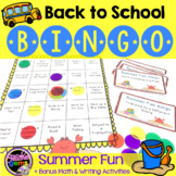 Back to School Bingo Game - Summer Fun